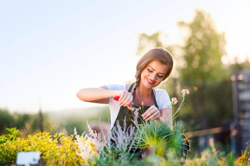 Accessible website content displayed on a mobile device related to local garden maintenance services.